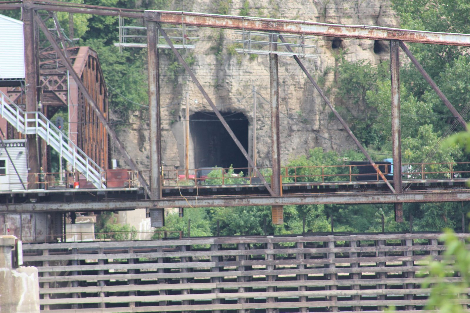 West portal from across Mississippi River